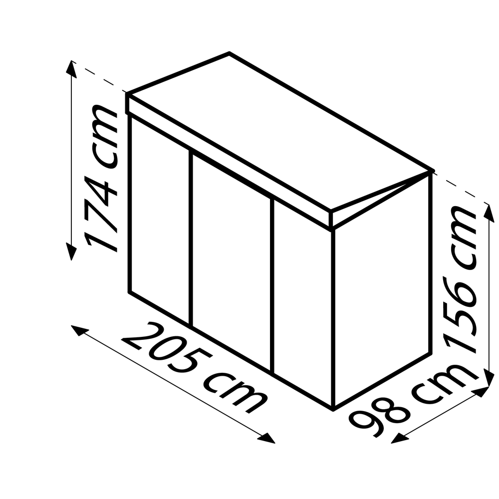 PERGART&reg; Ger&auml;tehaus "Leipzig II 84" 205 x 98 x 174 cm anthrazit matt image number 3