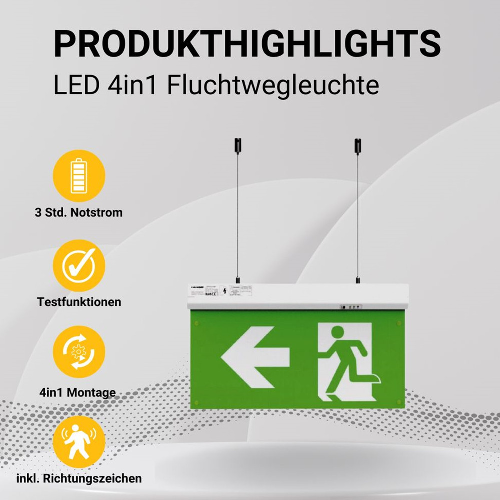 LED-Fluchtwegleuchte 4in1 image number 3