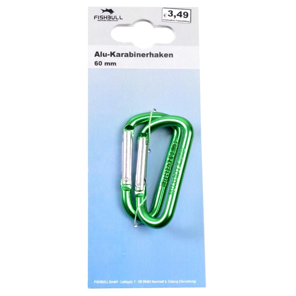 Karabiner 12 x 60 mm Alu 2 St&uuml;ck gr&uuml;n image number 1