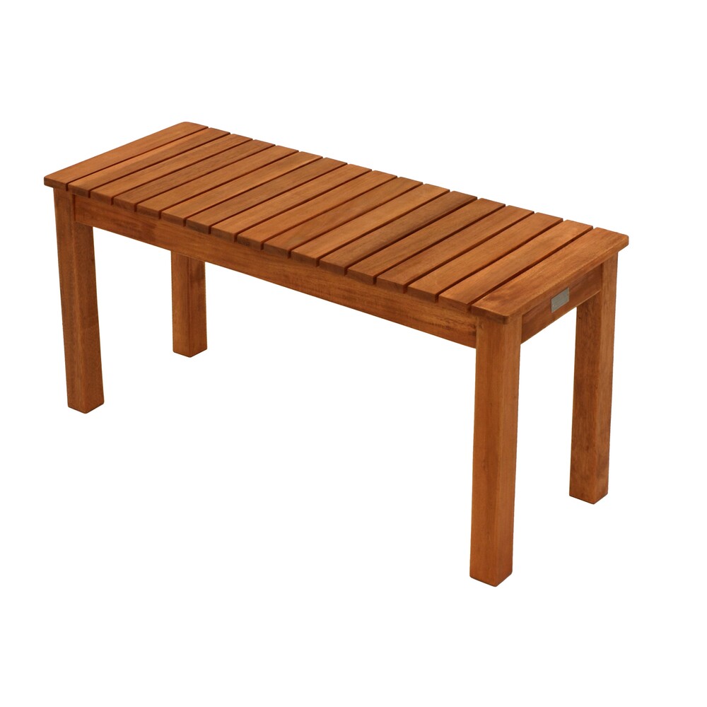 Hockerbank 78 x 29 x 40 cm Eukalyptus ge&ouml;lt