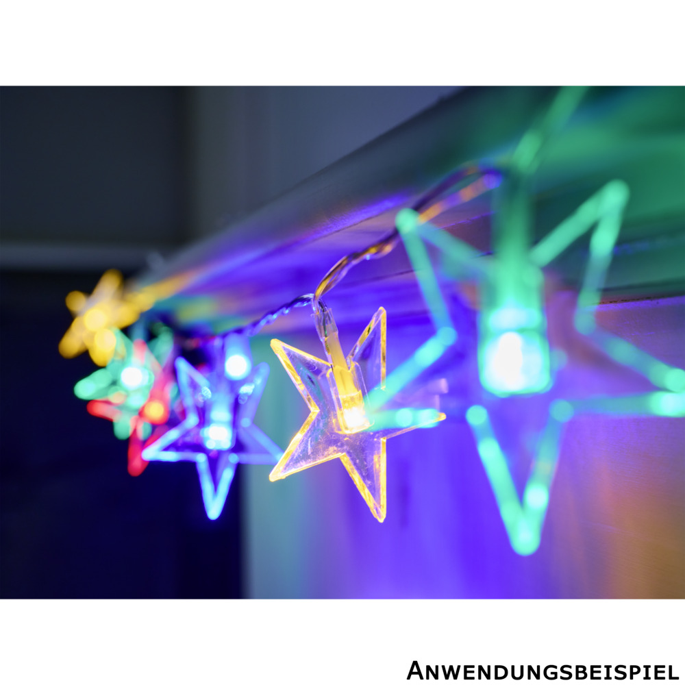 LED Lichterkette Sterne bunt 130 cm image number 3
