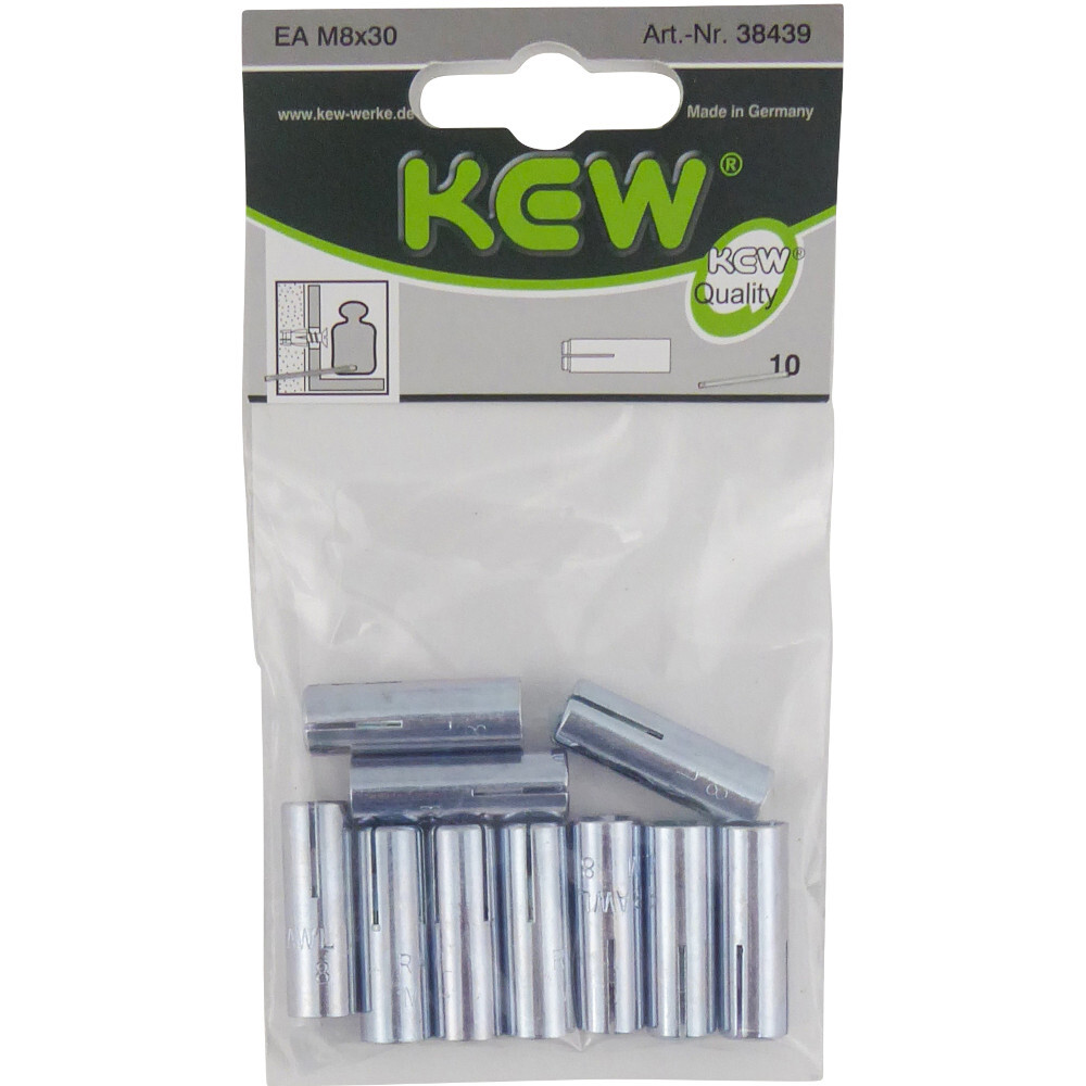 Einschlaganker Set 10 St&uuml;ck 30 mm mit M8 Innengewinde