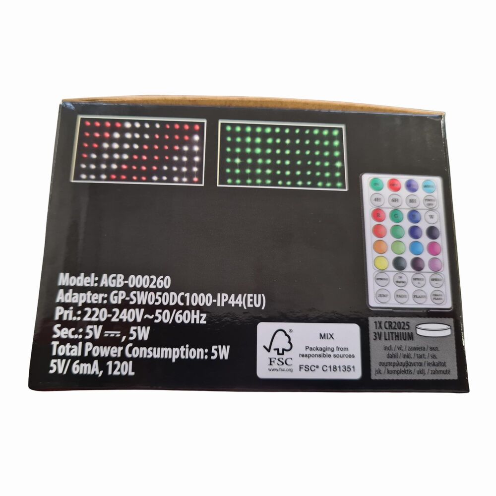LED Lichtervorhang RGB 120 LEDs 300 x 60 cm IP 44 image number 1