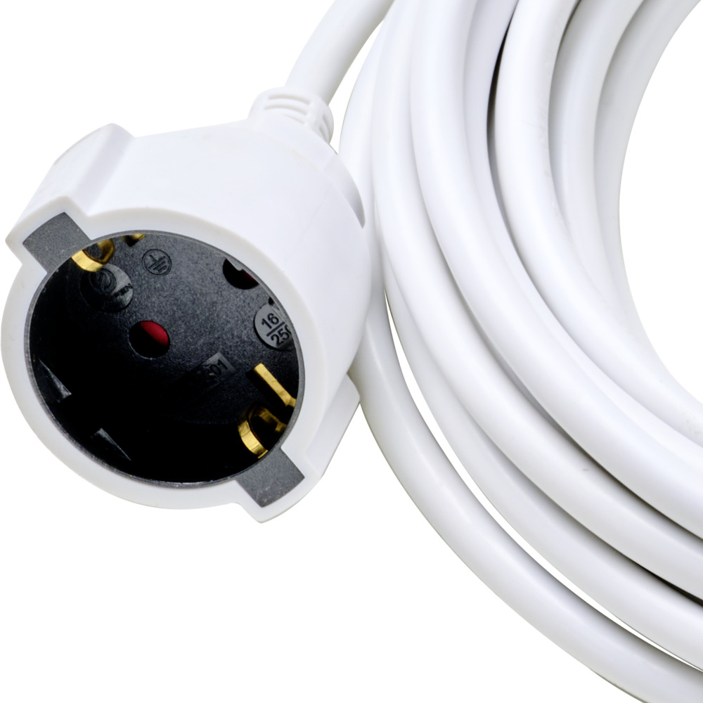Verl&auml;ngerungskabel mit Schutzkontakt Stecker 10 m, wei&szlig; image number 1