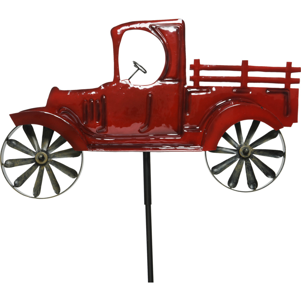 Gartenstecker Windrad 130 cm mit Fahrzeugmotiv und Erdspie&szlig; image number 6