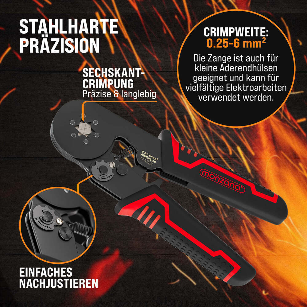 monzana&reg; Crimpzange Set sechskant mit Aderendh&uuml;lsen image number 3