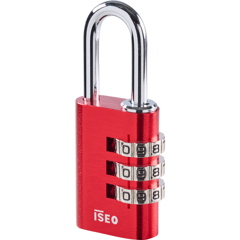 Vorh&auml;ngeschloss mit Zahlenkombination in Rot image number 1