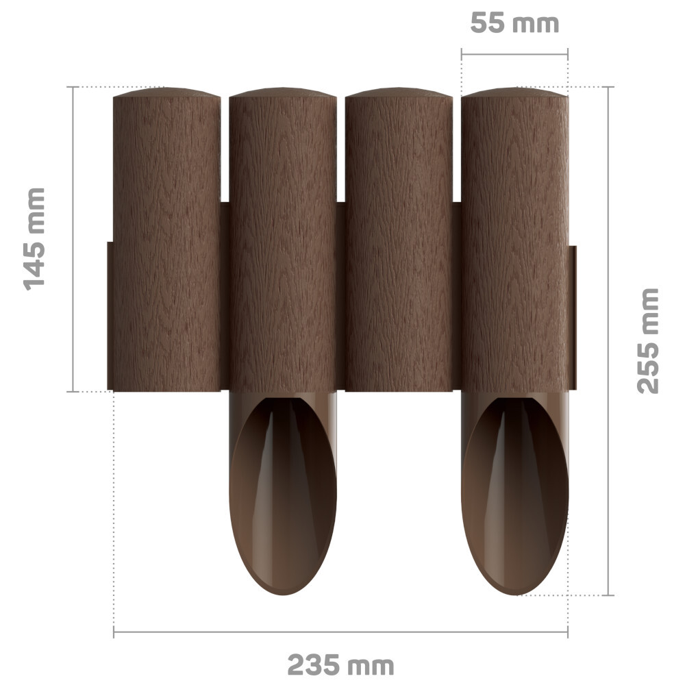 Rasenkante Palisade 10 St&uuml;ck 2,3 m aus Kunststoff image number 2