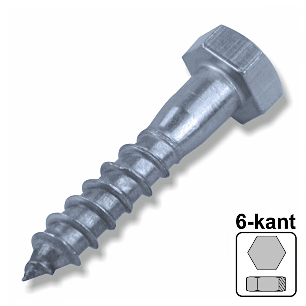 Holzschraube 6-kant A2 6,0 x 120 mm