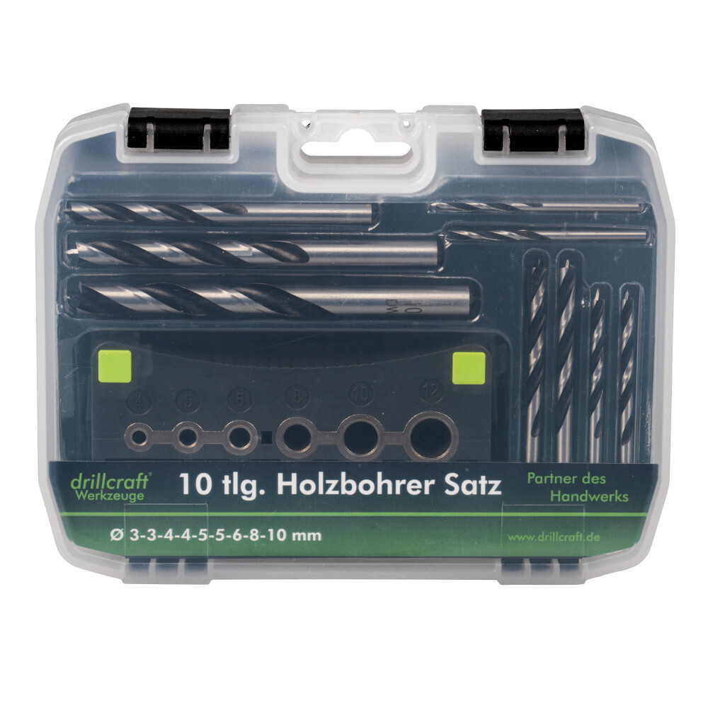Holzbohrersatz 10-teilig, 2-10 mm, mit Bohrhilfe image number 3