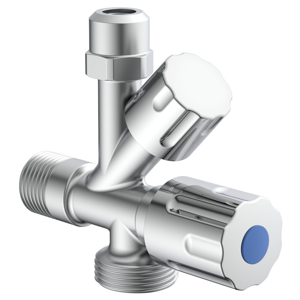 Ger&auml;te-Eckventil 1/2 Zoll x 10 mm verchromt mit Ger&auml;teanschluss