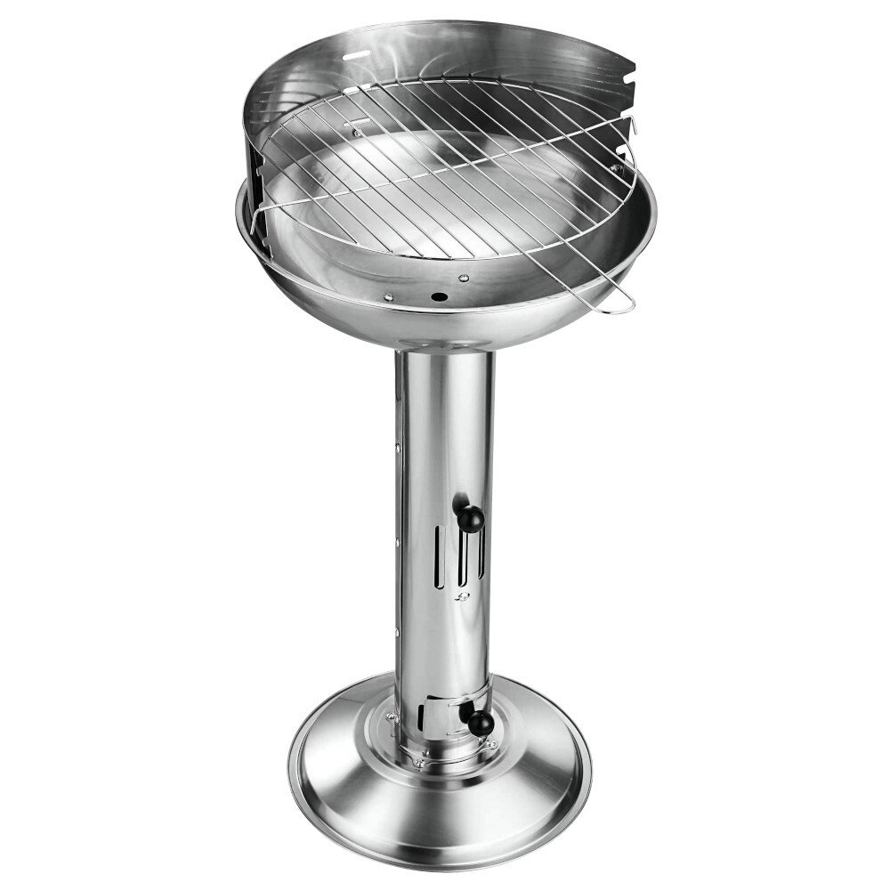 S&auml;ulengrill rund aus Edelstahl mit Bodenplatte image number 1