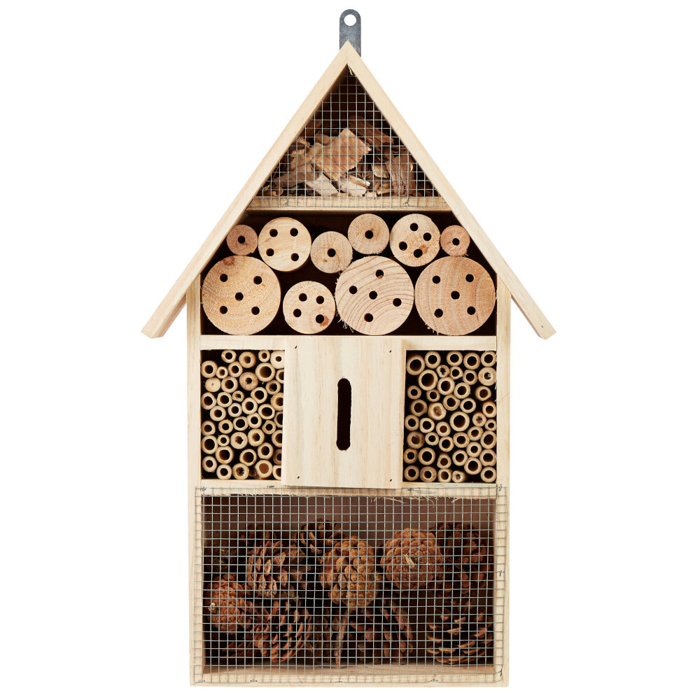 Insektenhotel 31 x 10 x 48 cm aus naturbelassenem Holz