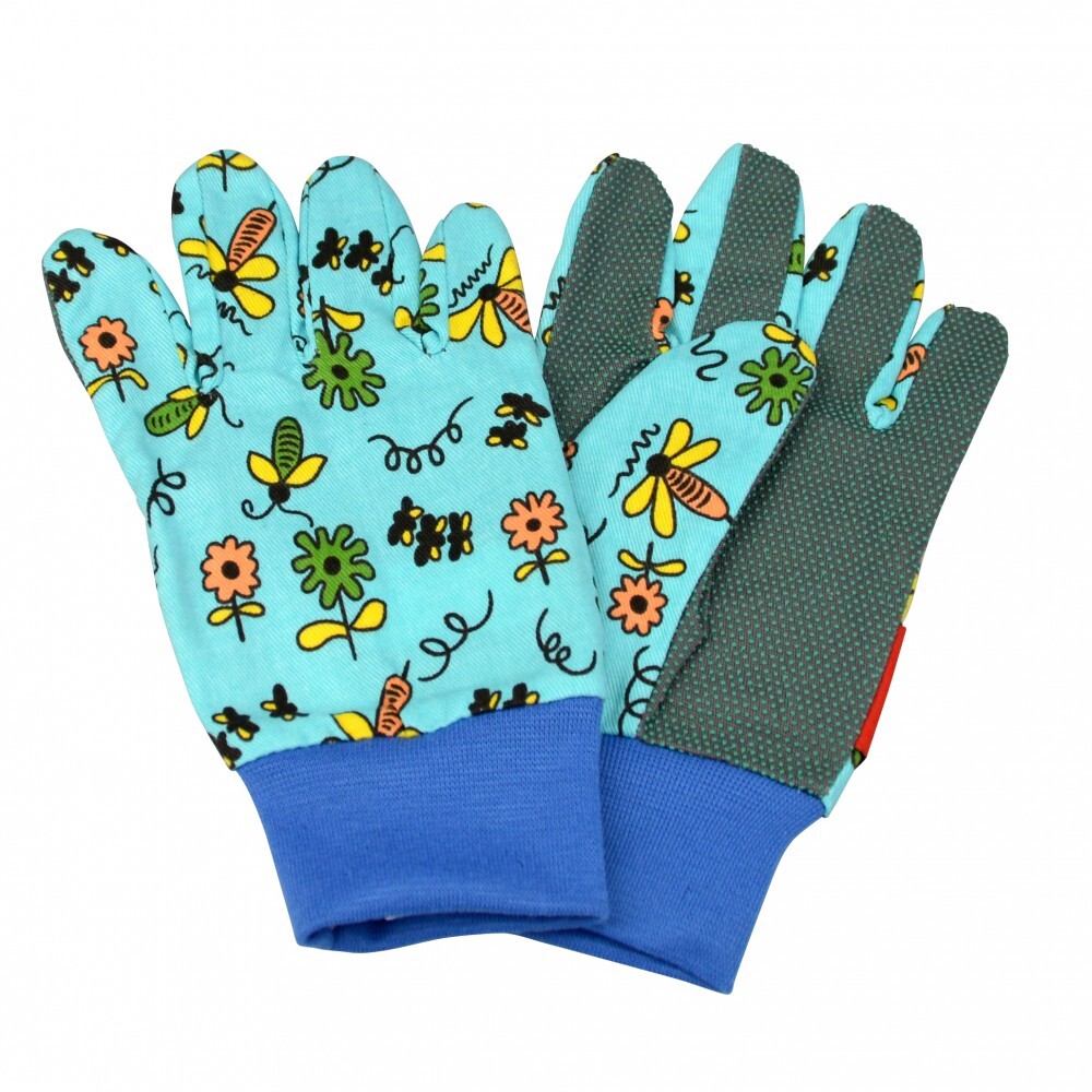 Kinderhandschuhe Gr. 5 Bl&uuml;mchen