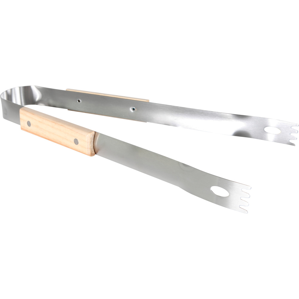 Grillzange Edelstahl mit Holzgriff