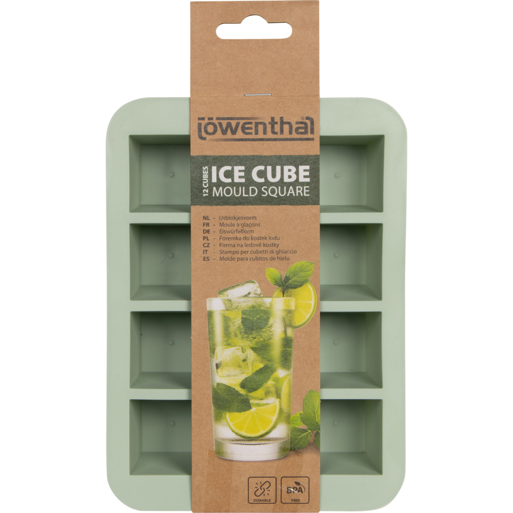 Eisw&uuml;rfelform Silikon 12 W&uuml;rfel Gr&uuml;n image number 1