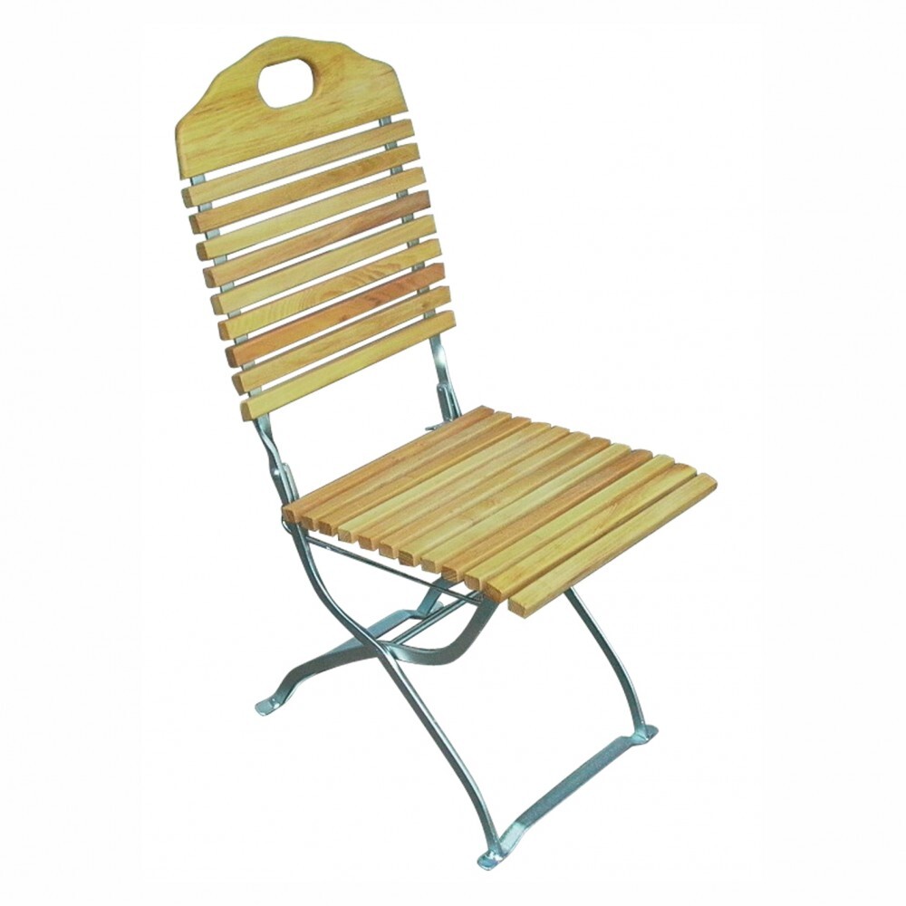 Klappstuhl Passau 2St&uuml;ck Robinienholz Flachstahl verzinkt pulverbeschichtet image number 1