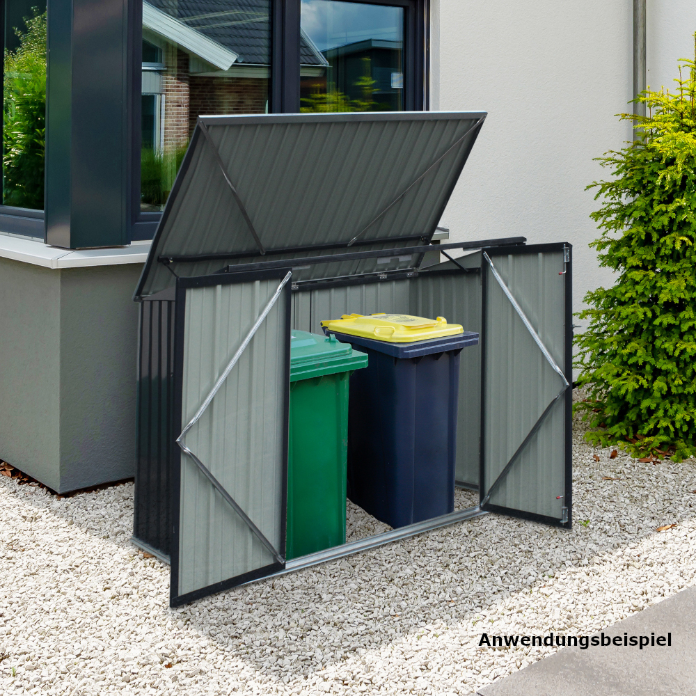 M&uuml;lltonnenbox f&uuml;r 2 M&uuml;lltonnen 120 oder 240 Liter - B-Ware image number 6