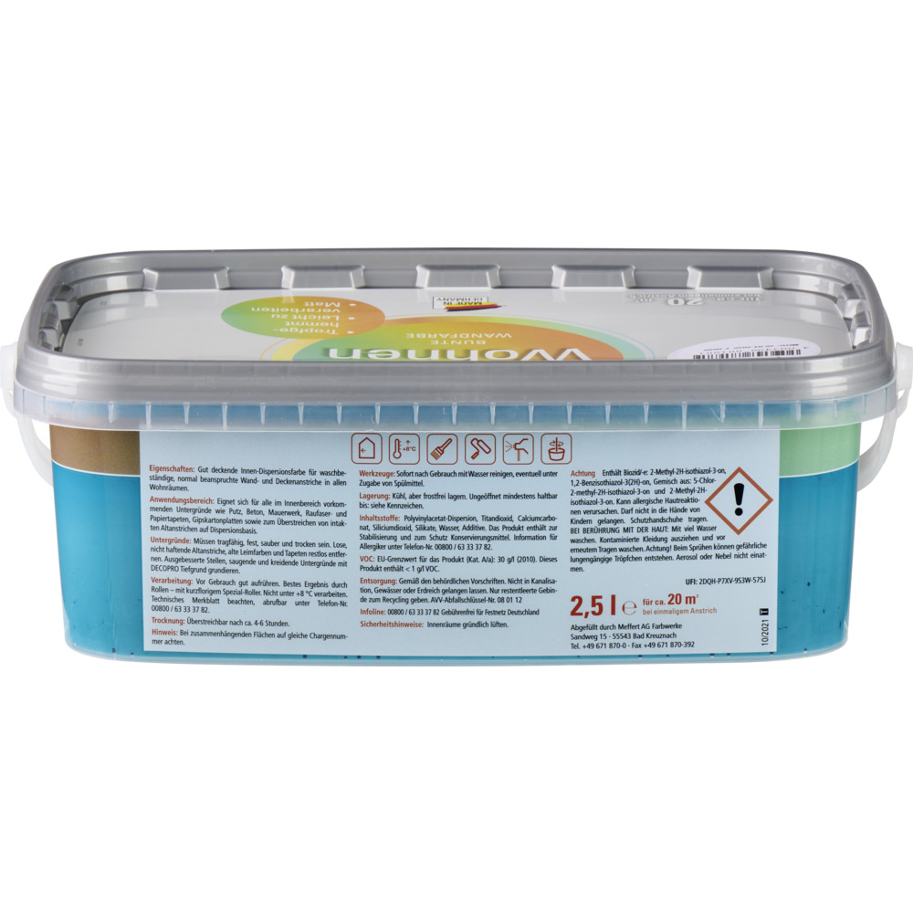 DECOPRO Wandfarbe 2,5 Liter petrol matt image number 2