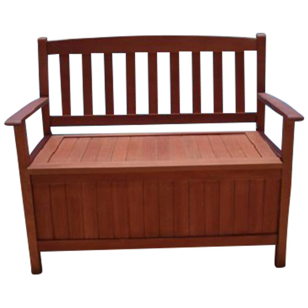 Truhenbank 2-Sitzer, 120 Liter, Holz Eukalyptus