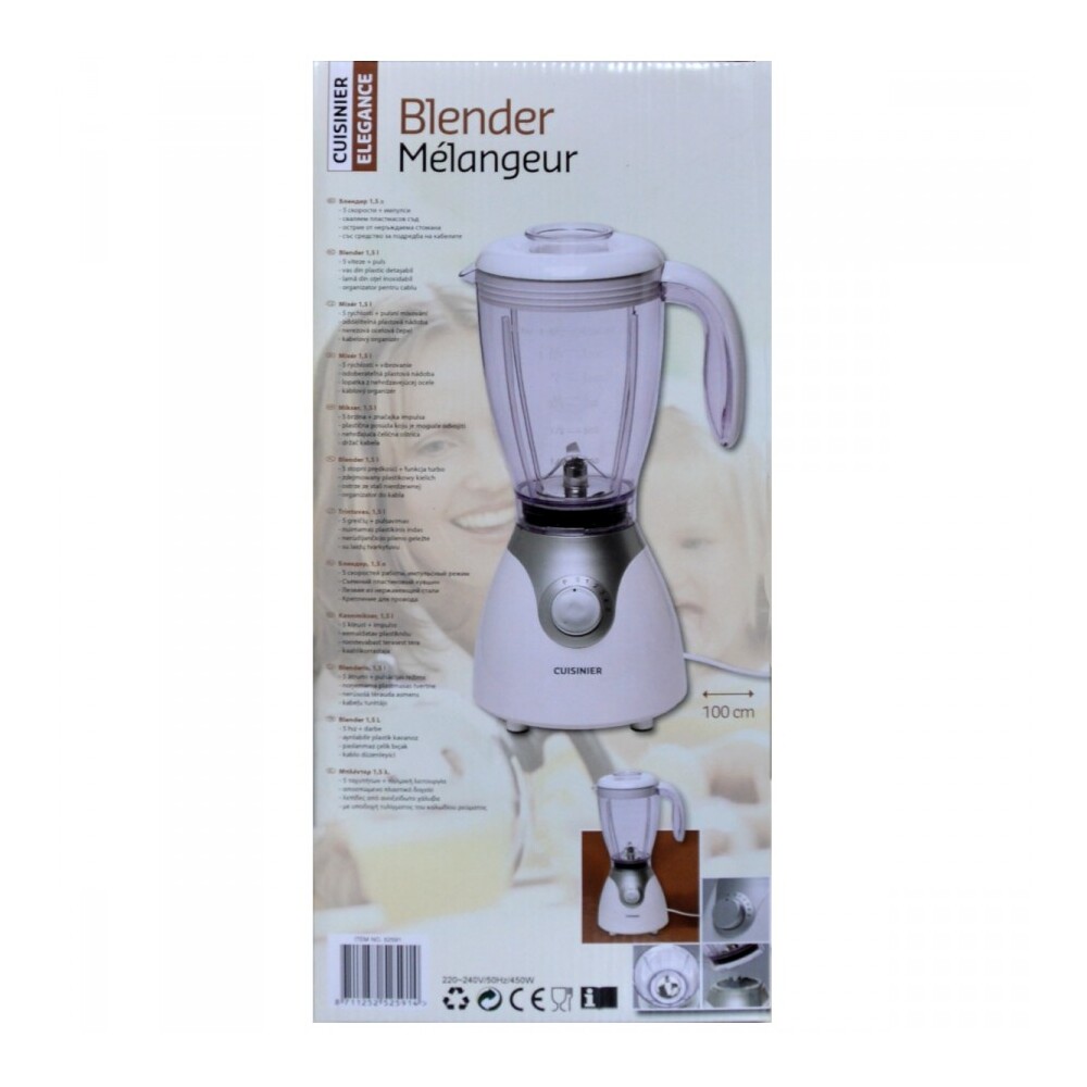 K&uuml;chenmixer 1,5 Liter aus Kunststoff mit Edelstahlklinge image number 1