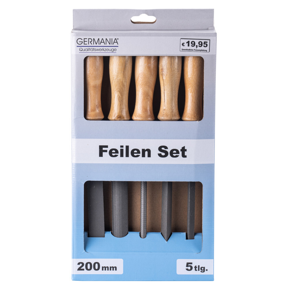 Feilensatz mit Holzgriff 5-teilig 200 mm image number 1