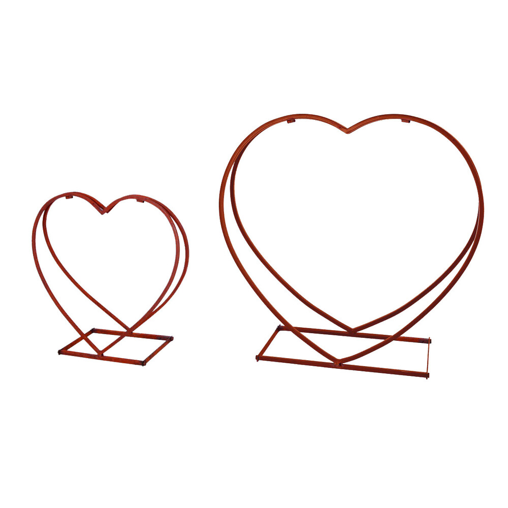 Kaminholzst&auml;nder-Set herzf&ouml;rmig 2 St&uuml;ck aus Stahl in Rostoptik