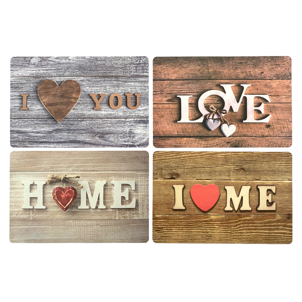 Platzset 44 x 29 cm aus Kunststoff mit Herzmotiv