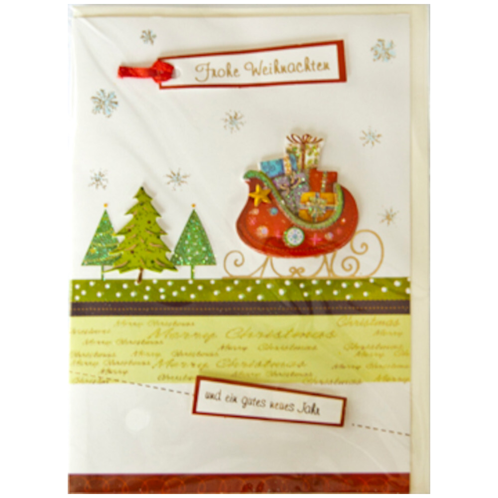 Weihnachtskarte Handmade aufklappbar mit Umschlag image number 1