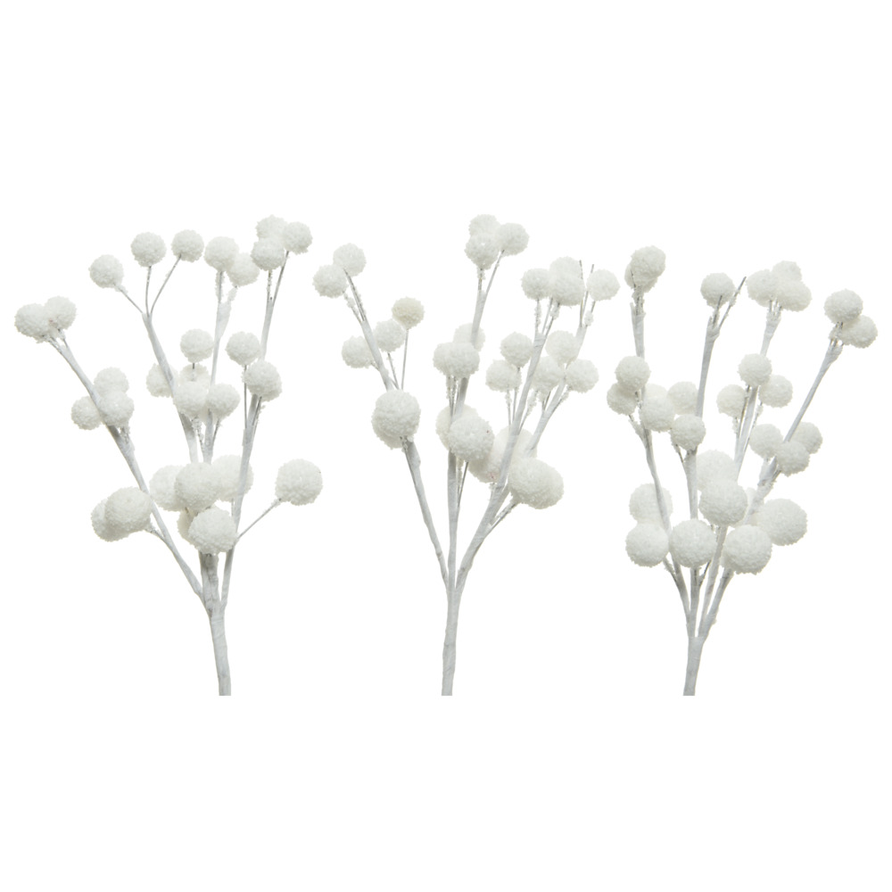 Beerenzweig 3 St&uuml;ck mit Schneeoptik