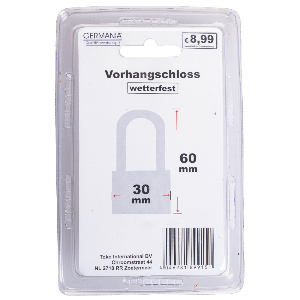 Vorh&auml;ngeschloss 30 mm wasserfest image number 3