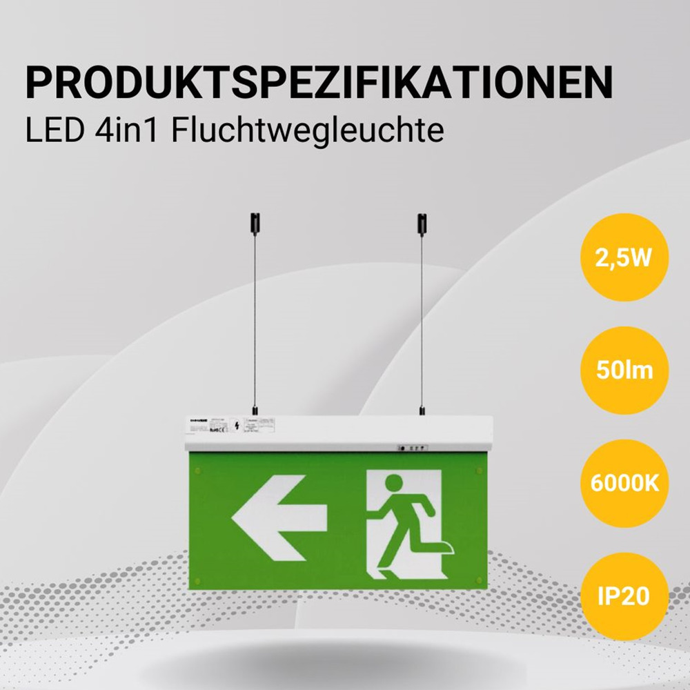 LED-Fluchtwegleuchte 4in1 image number 5