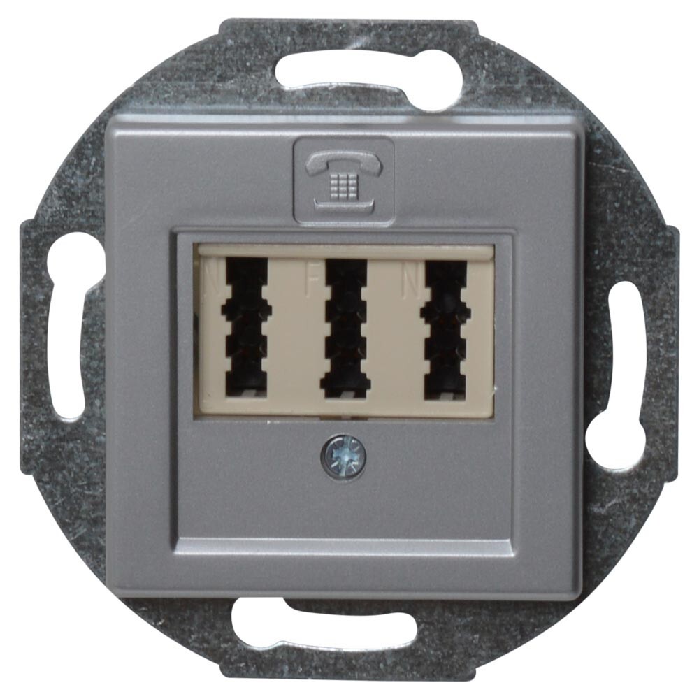 REV Telefonsteckdose TAE NFN Standard Quadro Unterputz silber