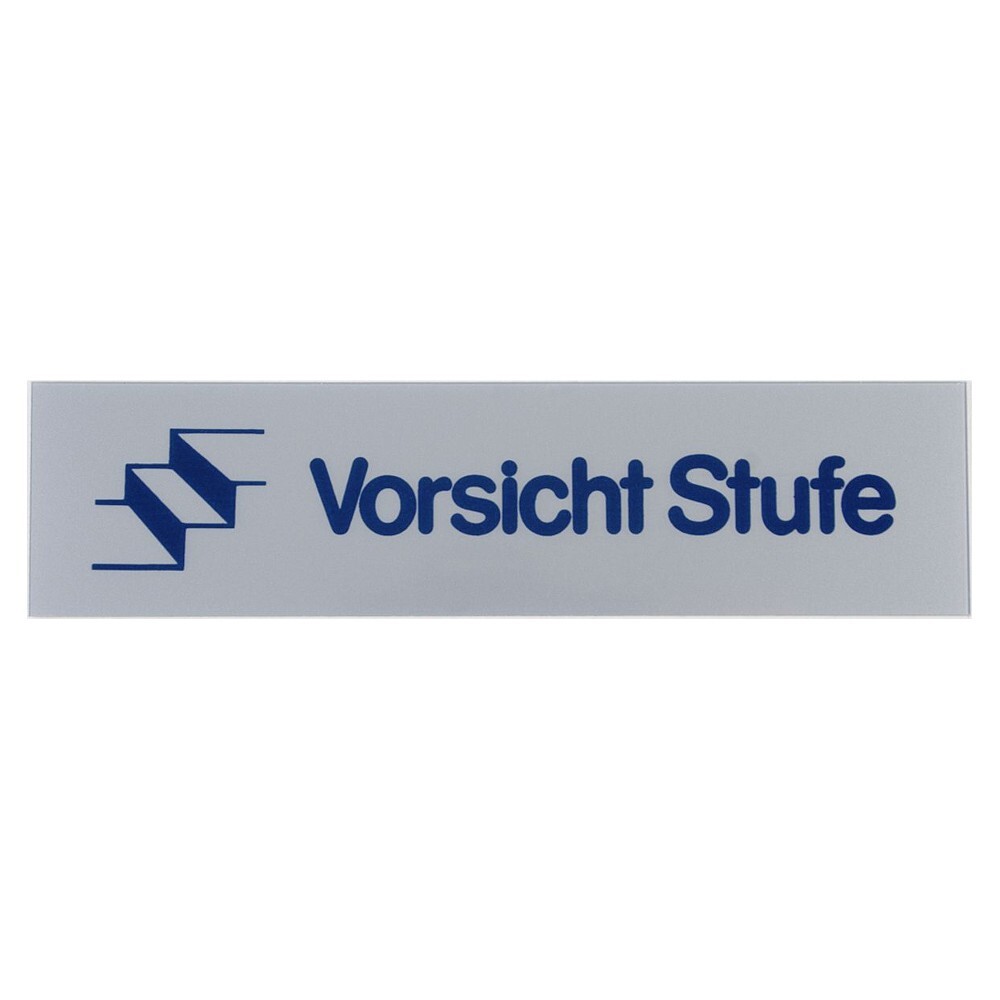 T&uuml;rschild 160 x 40 mm, selbstklebend, Vorsicht Stufe