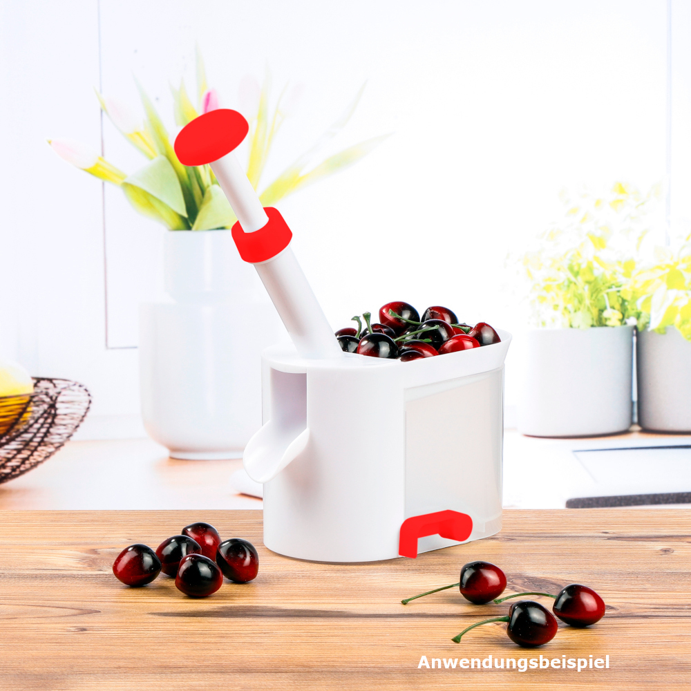 Kirschentkerner mit Auffangbeh&auml;lter