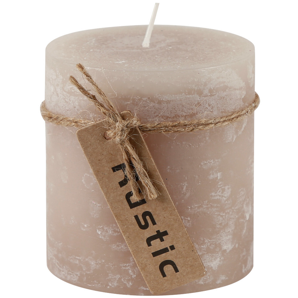 Stumpenkerze Rustic taupe 7 x 7,5 cm