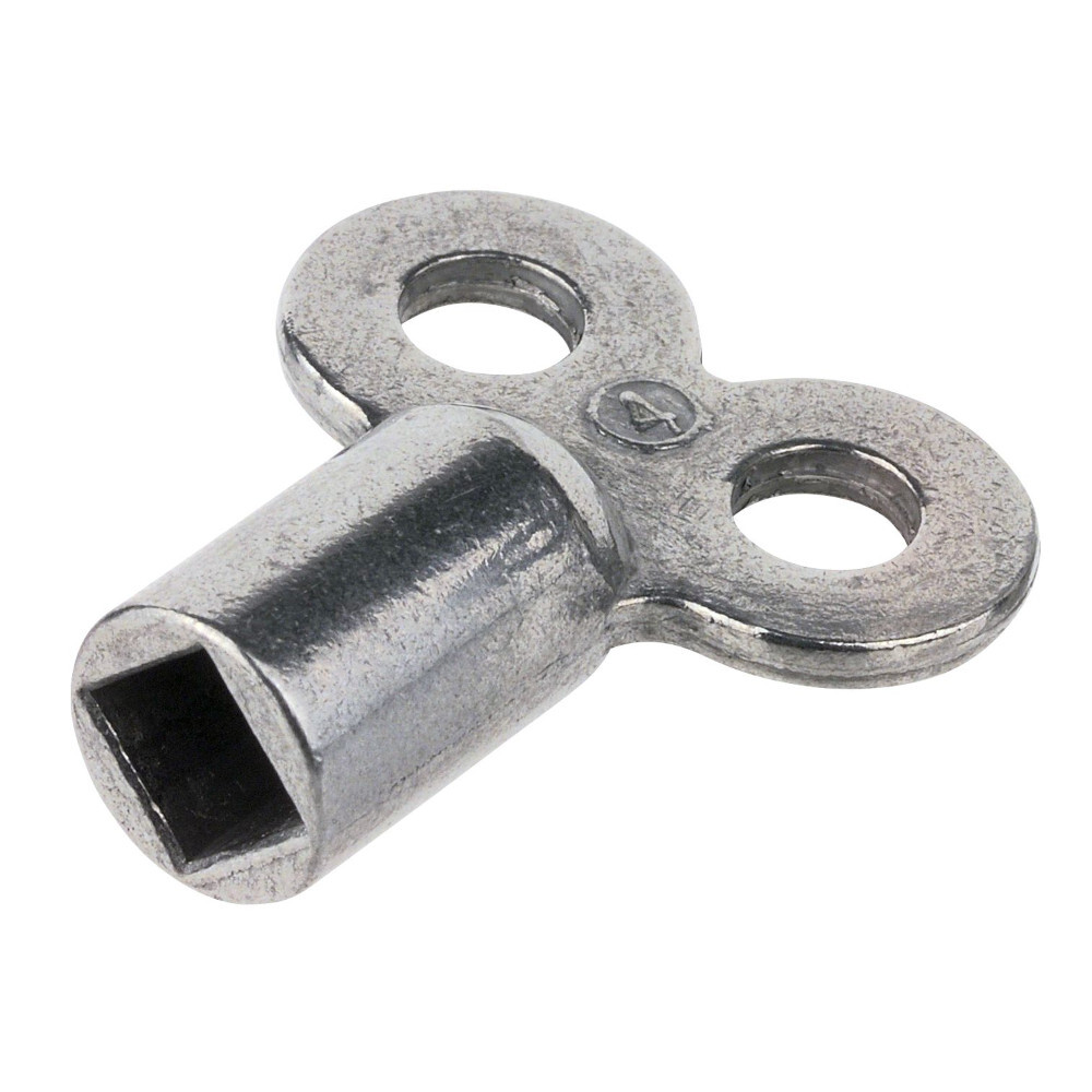 Entl&uuml;ftungsschl&uuml;ssel mit Innen-Vierkant aus Aluminium f&uuml;r Heizk&ouml;rper