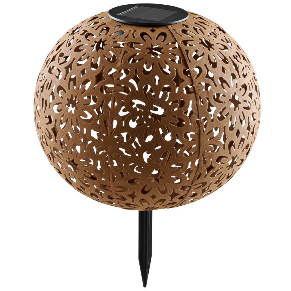 Solar-LED-Kugel aus Metall in Rostoptik &Oslash; 20cm