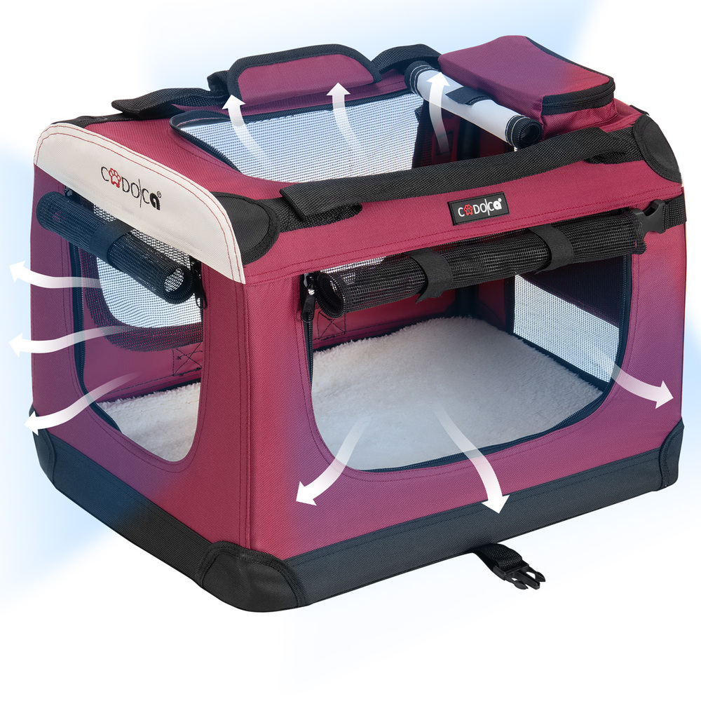 Tiertransportbox L 70 x 52 x 50 cm dunkelrot image number 1