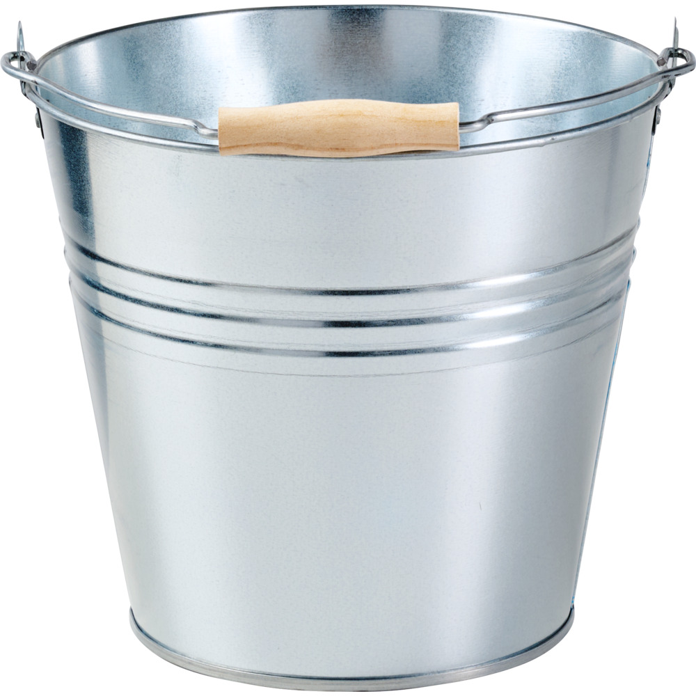 Zinkeimer 10 Liter aus Stahl mit Holzgriff image number 1