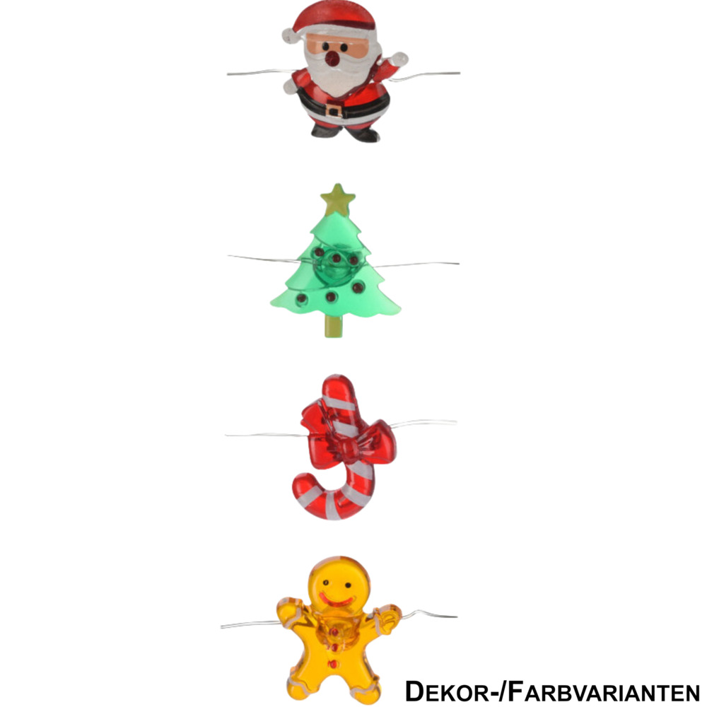 LED-Lichterkette Silberdraht 20 LEDs Designauswahl