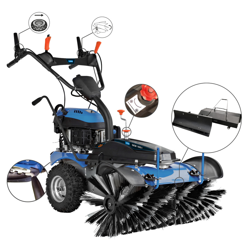 G&uuml;de&reg; Kehrmaschine mit Schneeschieber GKM100.1 3,2 kW