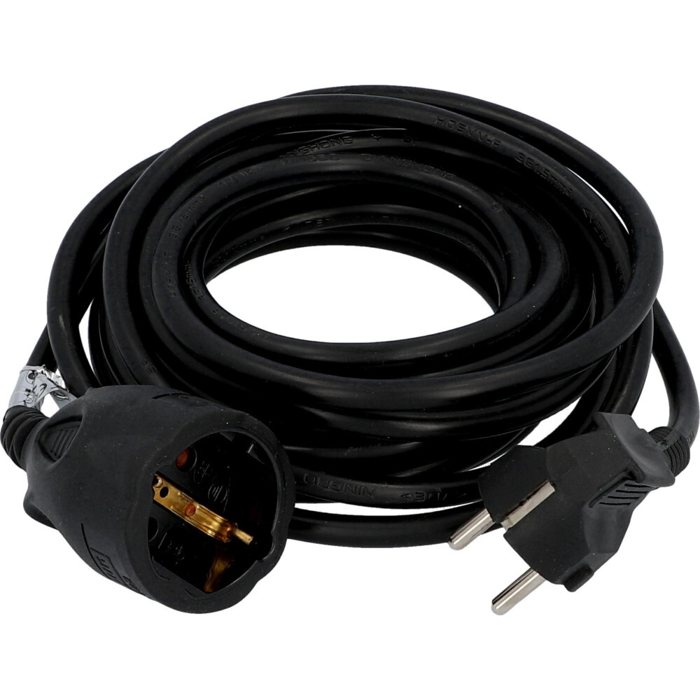 Verl&auml;ngerungskabel mit Schutzkontakt Stecker 5 m, schwarz