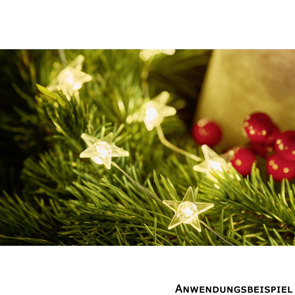 LED-Lichterkette Silberdraht Sternenmotiv 40 LEDs image number 2