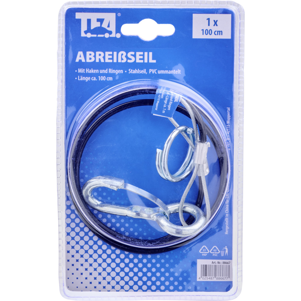 Abrei&szlig;seil 100 cm PVC ummantelt image number 1