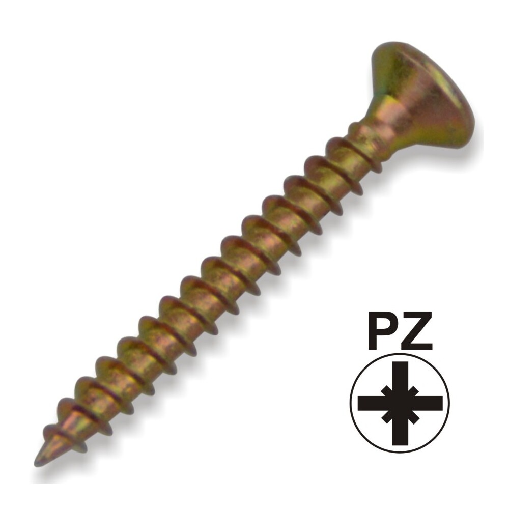 Spanplattenschraube 4,0 x 40 mm PZ Senkkopf Vollgewinde