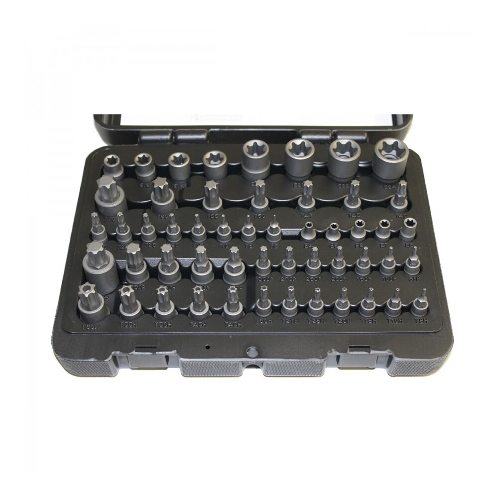 Normex Profi Steckschl&uuml;sseleins&auml;tze Satz 52-teilig E-Profil TX mit Bohrung TX-Plus image number 1