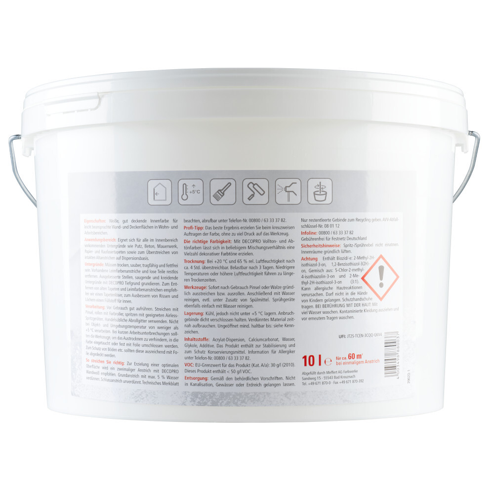 DECOPRO Wandwei&szlig; 10 Liter stumpfmatt image number 1