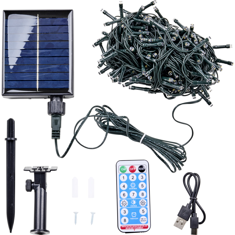 Solar-Lichterkette au&szlig;en 240 LED warmwei&szlig; image number 1