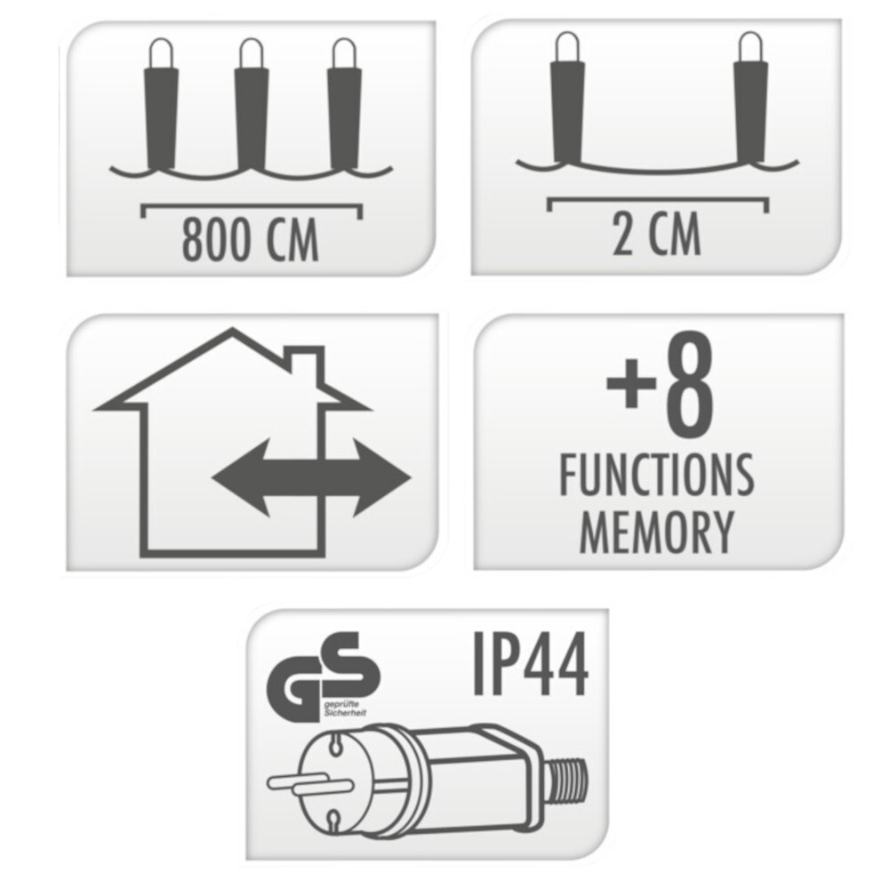 LED-Clusterlichterkette 8 m mit 400 LEDs warmwei&szlig; image number 2